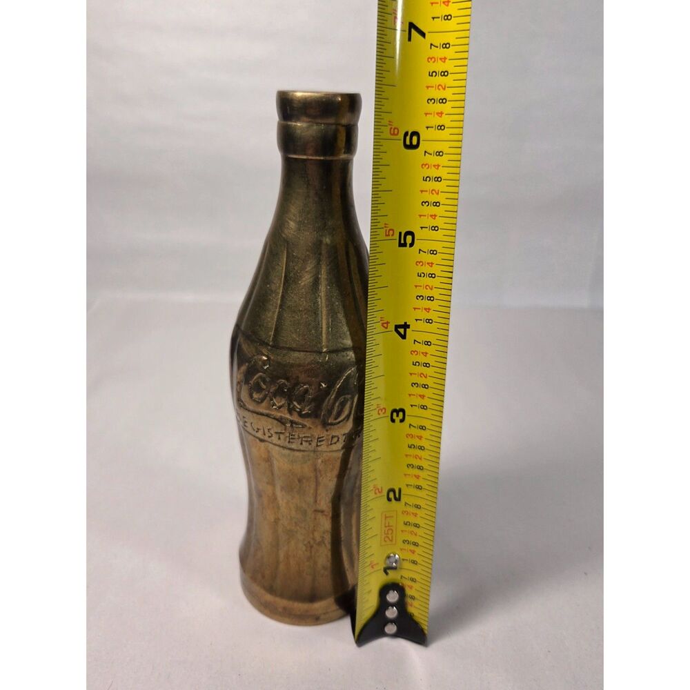 Vintage Brass Coca Cola Bottle Collectible Made in India 7.5 inches - Picture 11 of 12